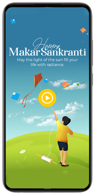 Makar Sankranti animated video poster